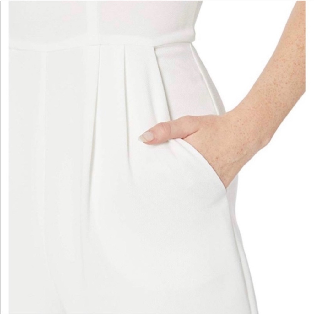BCBGeneration | Elegant Off-Shoulder White Jumpsuit - Picture 2 of 12